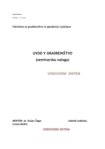 VODOVODNI SISTEM - Student Info.net