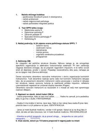 naÄelo pristojnosti - Student Info