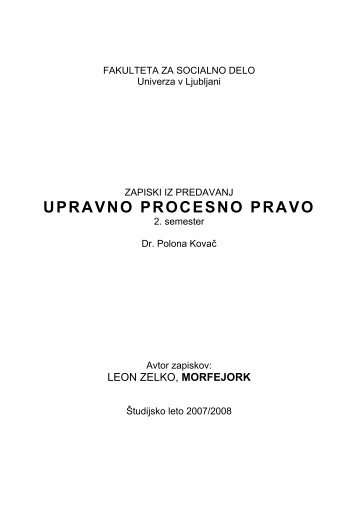UPRAVNO PROCESNO PRAVO - Student Info