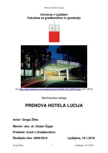 PRENOVA HOTELA LUCIJA - Student Info