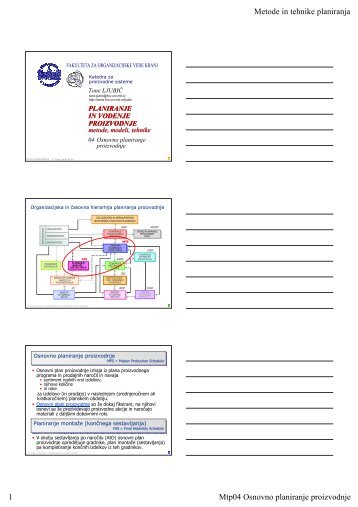 Metode in tehnike planiranja Mtp04 Osnovno ... - Student Info