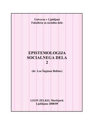 EPISTEMOLOGIJA SOCIALNEGA DELA 2 - Student Info