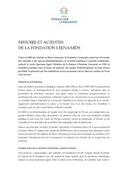 Histoire et activitÃ©s de la Fondation - Fondation Leenaards