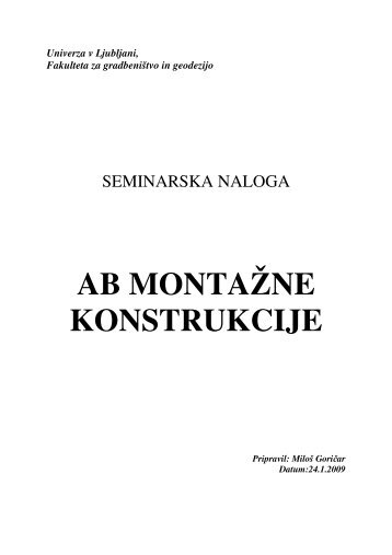 AB MONTAÅ½NE KONSTRUKCIJE - Student Info