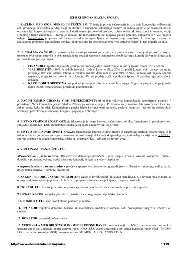 IZPISKI ORGANIZACIJA Å PORTA - Student Info