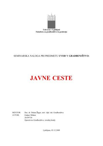 JAVNE CESTE - Student Info