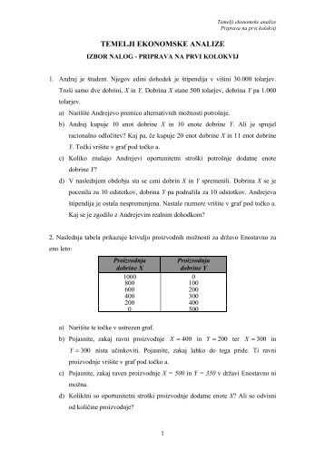 TEMELJI EKONOMSKE ANALIZE - Student Info