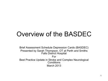Overview of the BASDEC