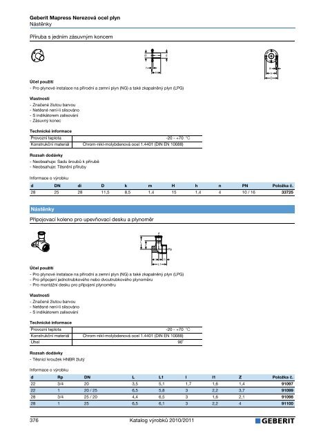 Geberit - Katalog nerezovÃ©ho potrubÃ­ (staÅ¾enÃ½ 2.6.2011) - Bernold