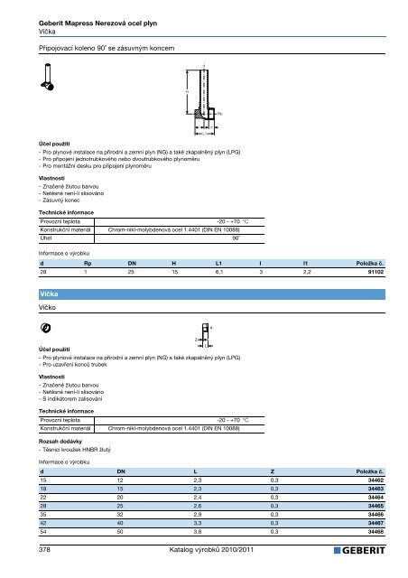 Geberit - Katalog nerezovÃ©ho potrubÃ­ (staÅ¾enÃ½ 2.6.2011) - Bernold