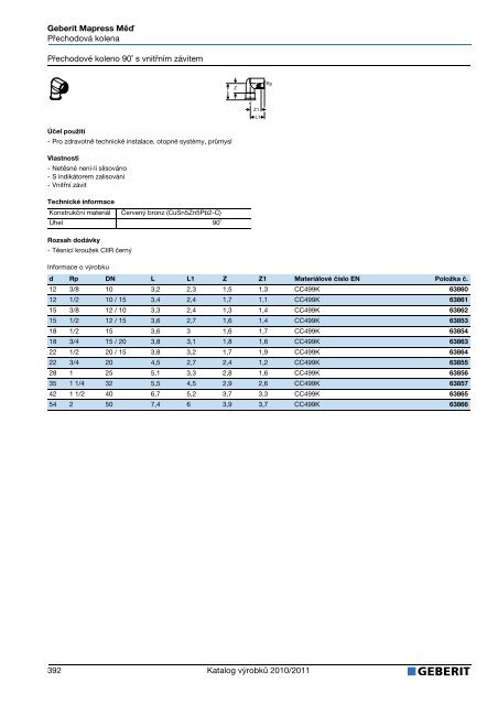 Geberit - Katalog nerezovÃ©ho potrubÃ­ (staÅ¾enÃ½ 2.6.2011) - Bernold