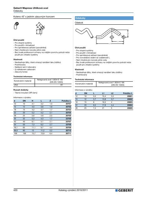 Geberit - Katalog nerezovÃ©ho potrubÃ­ (staÅ¾enÃ½ 2.6.2011) - Bernold