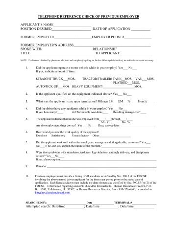telephone reference check form telephone reference