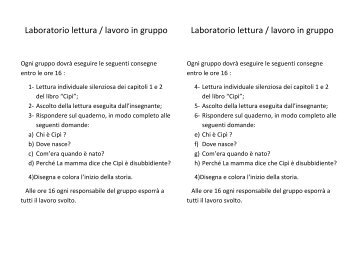 Laboratorio di lettura (CipÃ¬) - dell'Istituto comprensivo di Villongo