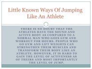 Little Known Ways Of Jumping Like An Athlete