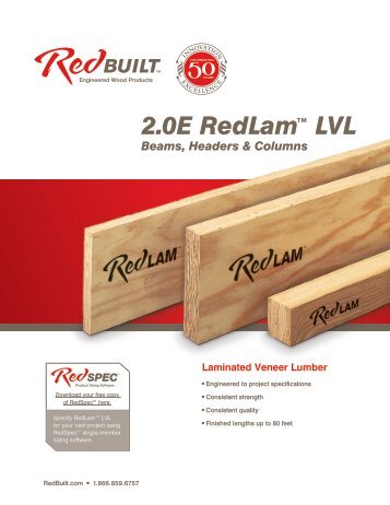 RedLam LVL Specifiers Guide - RedBuilt