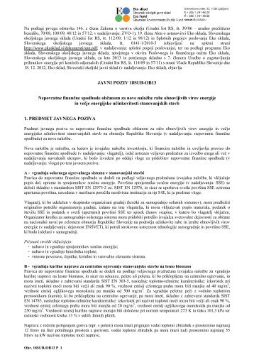 Javni poziv za nepovratna sredstva Eko sklada (PDF - 252 kB) - Hidria
