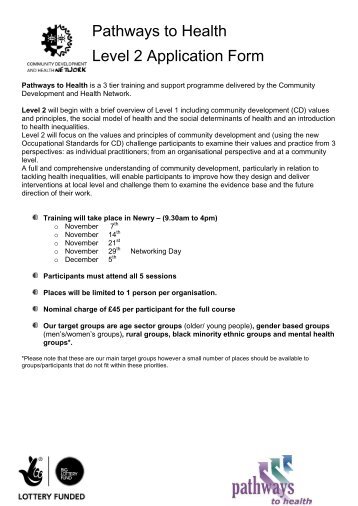 Pathways to Health Level 2 Application Form - Community ...