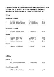 Ergebnisliste Kreismeisterschaften Oberberg 800m ... - LVN Oberberg