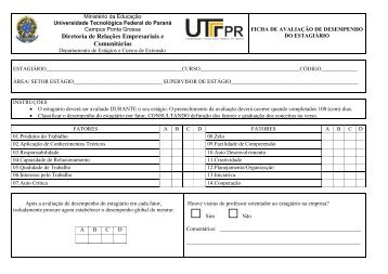 Ficha de avaliaÃ§Ã£o - UTFPR