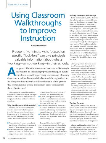 Using Classroom Walkthroughs to Improve Instruction - National ...