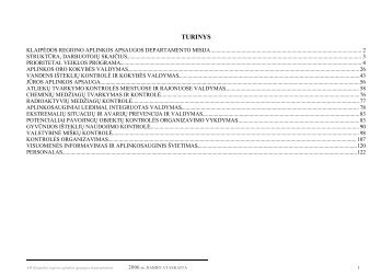 Klaipedos regiono aplinkos apsaugos departamento 2006m. veiklos ...