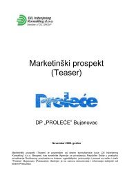 DP Prolece Bujanovac - Marketinski prospekt - SRP