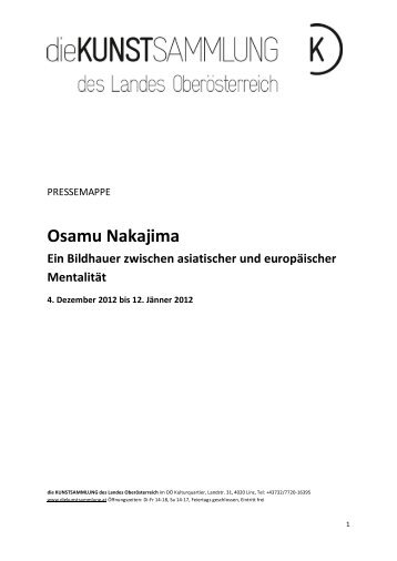 Osamu Nakajima - die Kunstsammlung des Landes OberÃ¶sterreich