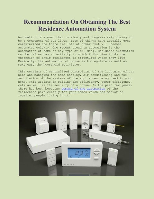 Image showcasing Recommendation On Obtaining The Best Residence Automation System