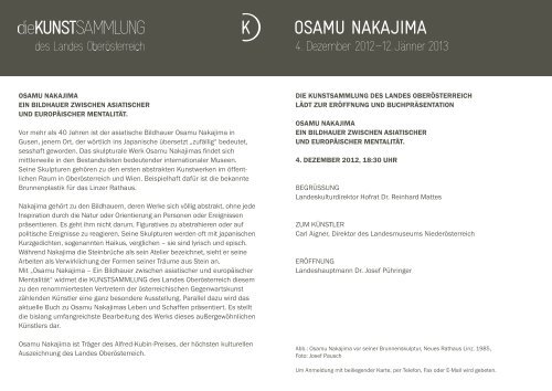Osamu Nakajima - die Kunstsammlung des Landes OberÃ¶sterreich