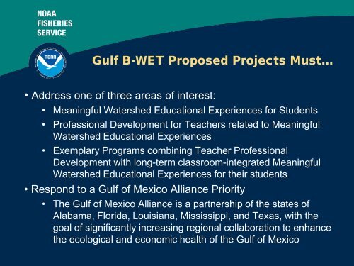 B-WET - Gulf of Mexico Alliance