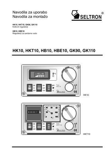 Regulacija Seltron HK10 in HKT10 - navodila za uporabo - Ika