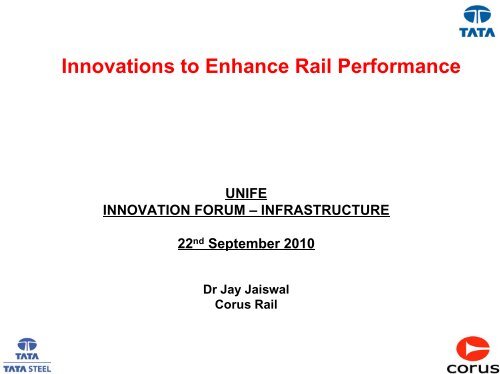 Innovations to Enhance Rail Performance - Unife