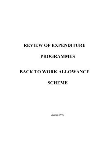 Expenditure Review of the Back to Work Allowance ... - Welfare.ie