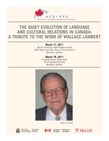 a TribuTe To The Work of WallaCe lamberT - Acpi.ca