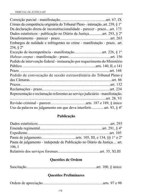 regimento interno - Tribunal de JustiÃ§a do Estado do Mato Grosso