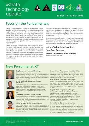 Xstrata Technology Newsletter - March 2009 - Jameson Cell