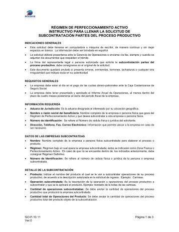 SOLICITUD PARA NACIONALIZACIN DE MERCANCAS - Procomer