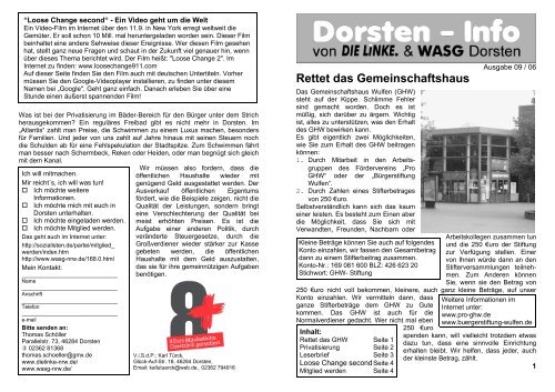 Ausgabe September 2006 - DIE LINKE. Stadtverband Dorsten