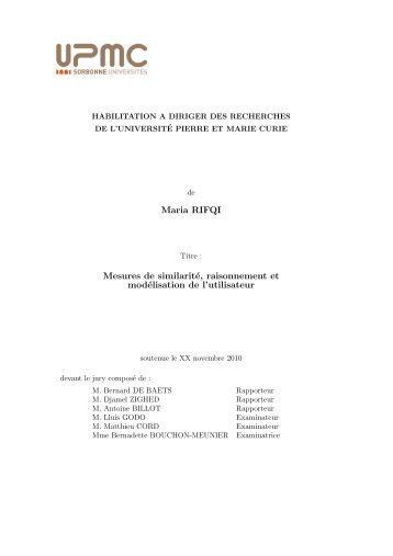 Maria RIFQI Mesures de similarité, raisonnement et ... - IA - LIP6