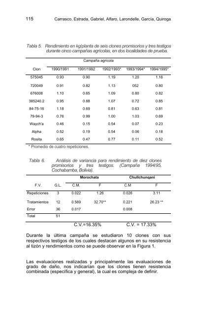 (Phytophthora infestans) en Bolivia - AsociaciÃ³n Latinoamericana ...