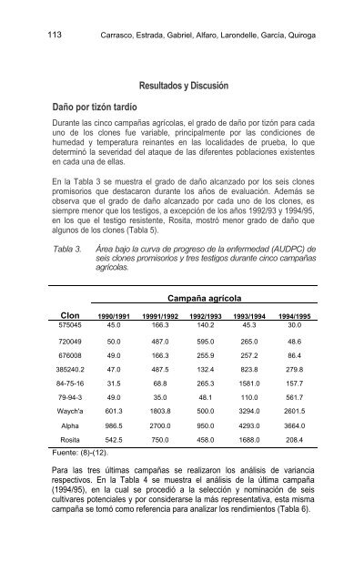 (Phytophthora infestans) en Bolivia - AsociaciÃ³n Latinoamericana ...