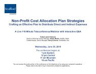 Non-Profit Cost Allocation Plan Strategies - Strafford