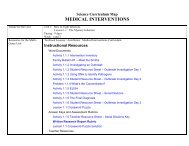 Science Curriculum Map MEDICAL INTERVENTIONS - Claremore ...