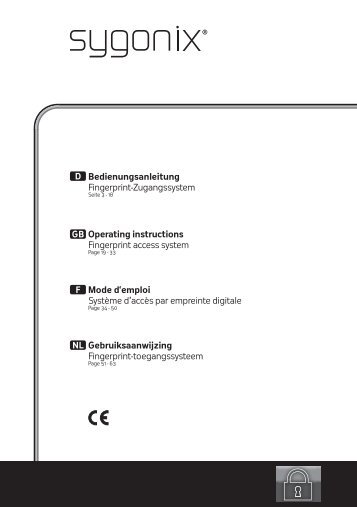 Bedienungsanleitung Fingerprint-Zugangssystem D ...