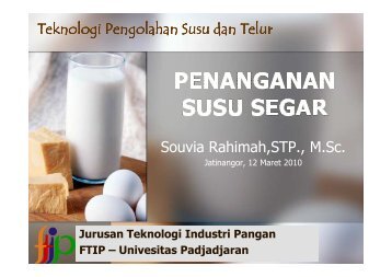 PENANGANANAN SUSU SEGAR - Blogs Unpad