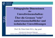 Pädagogische Dimensionen Umweltwissenschaften: Über die - HRZ