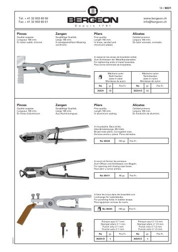 Pinces Zangen Pliers Alicates Pinces Zangen Pliers Alicates