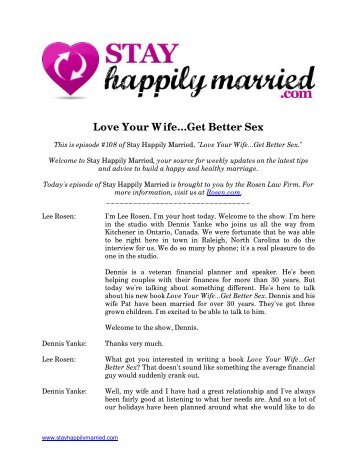 04262010 - Love Your Wife Get Better Sex - Stay Happily Married