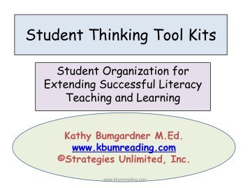 Student Thinking Tool Kits - Kbumreading.com